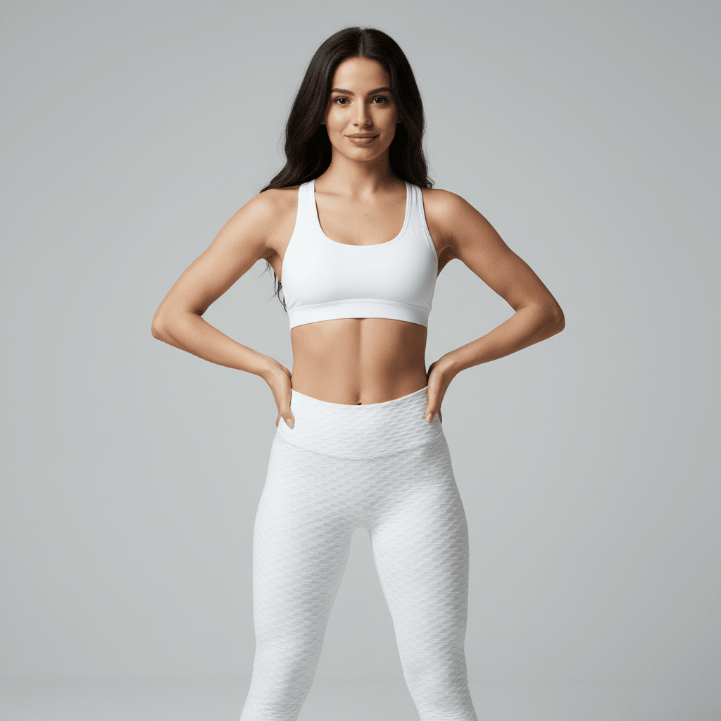  Maintien confortable de la taille haute du legging Seconde Peau Blanc