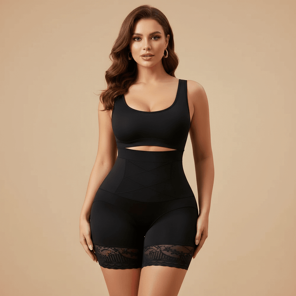culotte gainante noir vue de face effet liftant