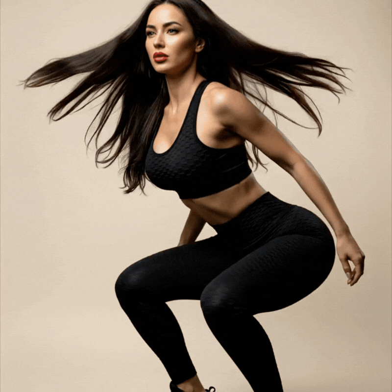 gif montrant un legging noir gainant porté par une femme sportive