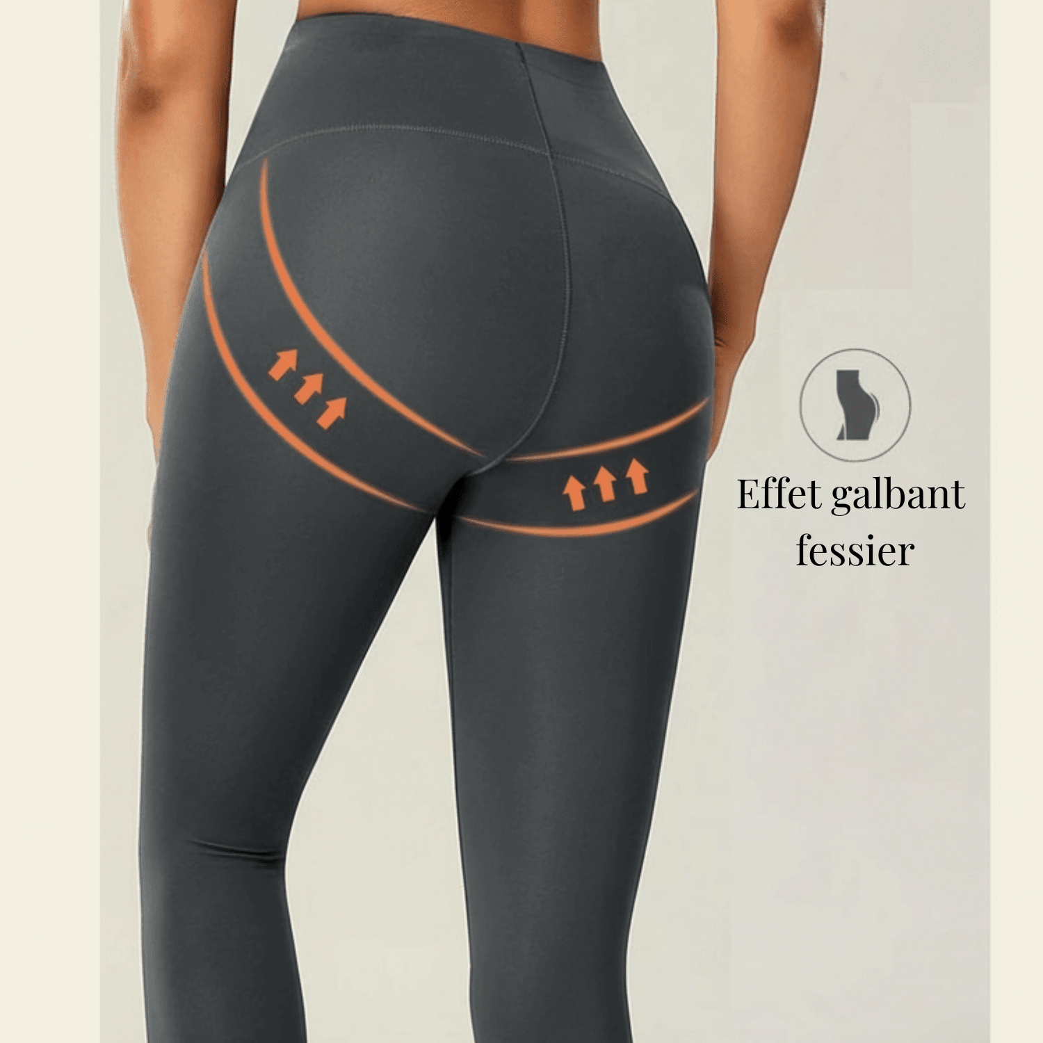Legging anti cellulite gris femme avec effet galbant fessier et maintien sculptant