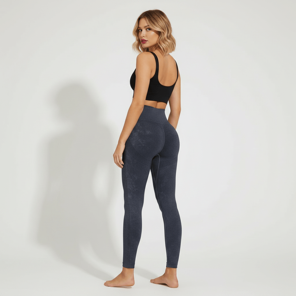 Vue de dos du legging anti-cellulite ventre plat, effet push-up fessiers